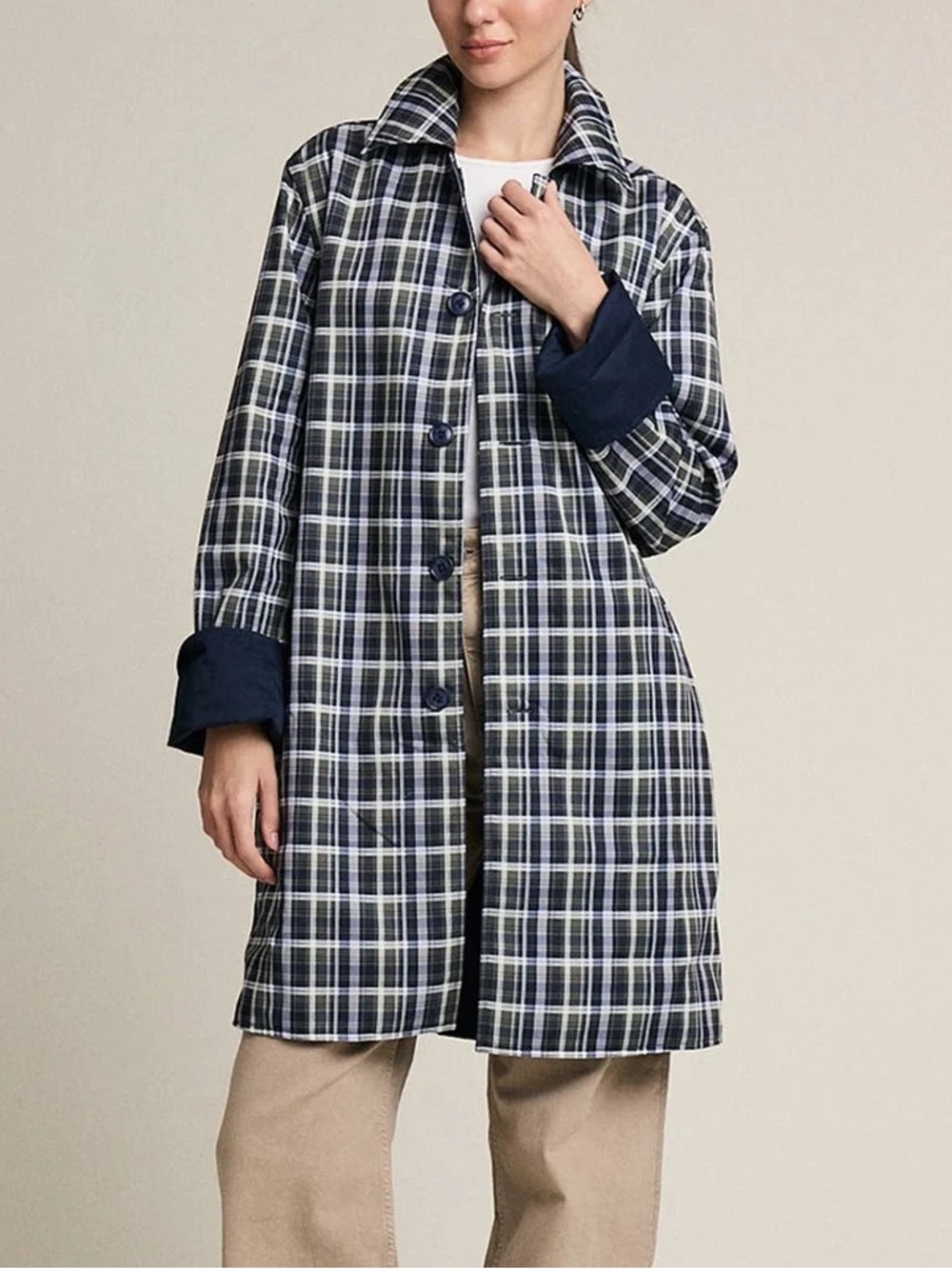 A&F 2-In-1 Reversible 100% Cotton Mac Coat, Size S